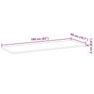 Плот за маса, правоъгълен, 160x50x2 см, акация масив
