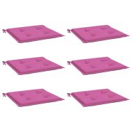 Възглавници за градински столове 6 бр розови 50x50x4 см текстил