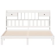 Легло с етажерка за книги, без матрак, 180x200 см, бор масив