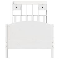 Легло с етажерка за книги, без матрак, 90x200 см, бор масив