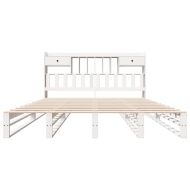 Легло с етажерка за книги, без матрак, 180x200 см, бор масив