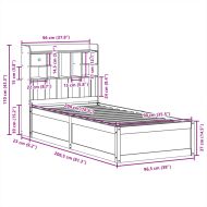 Рамка за легло без матрак, 90x200 см, масивна чамова дървесина