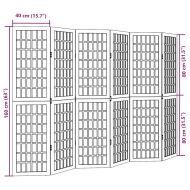 Разделител за стая, 6 панела, бял, дърво пауловния масив