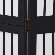 Разделител за стая, 6 панела, черен, дърво пауловния масив