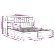 Рамка за легло без матрак, бял, 180x200 см, бор масив