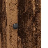 Шкаф за баня с държач за ролки, старо дърво, 20,5x22x72 см