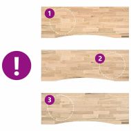 Плот на бюро 140x50x2,5 cm необработен масивен дъб правоъгълна