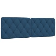 Мека табла за легло, синя, 160 см, плат