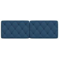 Мека табла за легло, синя, 160 см, плат