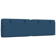 Мека табла за легло, синя, 180 см, плат