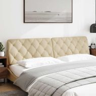 Мека табла за легло, кремава, 200 см, плат