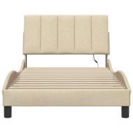 Рамка за легло без матрак Hanko, кремава, 100x200 см, плат