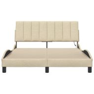 Рамка за легло без матрак Hanko, кремава, 140x200 см, плат