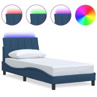 Рамка за легло без матрак Hanko, Синьо, 90x200 см, плат