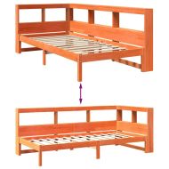 Легло с етажерка за книги, без матрак, 100x200 см, бор масив