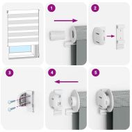 Зеброва щора бял 65x230 см Ширина на плата 60,9 см Полиестер