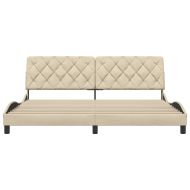 Рамка за легло без матрак, кремава, 200x200 см, плат