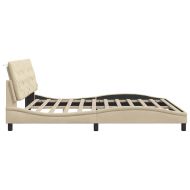 Рамка за легло без матрак, кремава, 200x200 см, плат