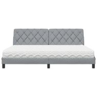 Легло с матрак, светлосиво, 200x200 см, плат