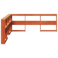 Табла за книги с L-образна, восъчнокафява, 200 см, дърво бор