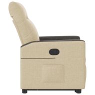 Изправящ реклайнер стол, кремав, текстил