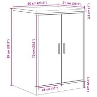 Гаражен шкаф за съхранение, старо дърво, 60x51x85 см, бор масив