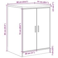 Гаражен шкаф за съхранение, дъб сонома, 60x51x85 см, бор масив