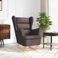 Люлеещ се стол Тъмно кафяво 74x90x102 cm плат