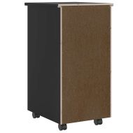 Подвижен шкаф с чекмеджета "MOSS" Черно масивно дърво бор