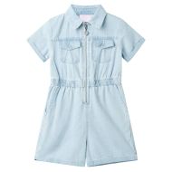 Детски гащеризон с къс ръкав, нежно синьо, 116