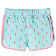 Детски къси панталони с шнурове, светла мента, 128