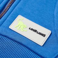 Детски суитшърт с качулка и цип, син, 116