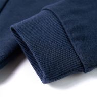 Детски суитшърт с качулка, тъмносин меланж и оранжево, 116