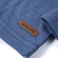 Детска тениска с дълъг ръкав, син меланж, 128