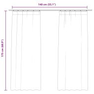 Затъмняващи завеси с куки, 2 бр, кадифе, черни, 140x175 см