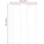 Затъмняващи завеси с куки, 2 бр, кадифе, черни, 140x245 см