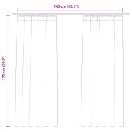 Затъмняващи завеси с куки, 2 бр, кадифе, антрацит, 140x175 см