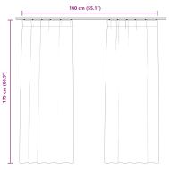 Затъмняващи завеси с куки 2 бр кадифе антично розово 140x175 см