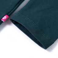 Детска тениска с дълъг ръкав, тъмнозелена, 92