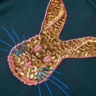 Детска тениска с дълъг ръкав, тъмнозелена, 104