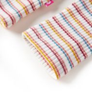 Детска тениска с дълги ръкави, ниска яка, екрю, 116