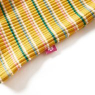 Детска тениска с дълги ръкави, ниска яка, охра, 116