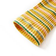 Детска тениска с дълги ръкави, ниска яка, охра, 116