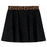 Детска пола с леопардова лента, черна, 128