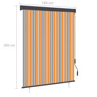 Външна ролетна щора, 140x250 см, жълто и синьо