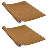 Самозалепващо фолио за врати, 2 бр, светъл дъб, 210x90 см, PVC