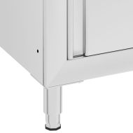 Търговска работна маса с шкаф 60x60x96 см неръждаема стомана