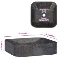 Черна мивка, 40x40x10 см, мрамор