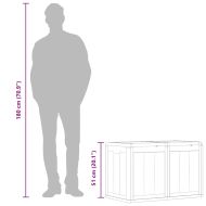 Градинска кутия за съхранение, 180 л, сива, PP Дървен вид