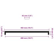 Дръжки за шкафове, 5 бр, черни, 480 мм, неръждаема стомана